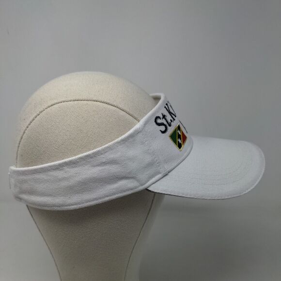 St. Kitts & Nevis Men's Strapback Sun Visor Cap Hat White Size 58CM Embroidered - Picture 4 of 7